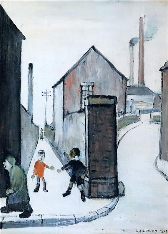 § Laurence Stephen Lowry RA (1887-1976) Viaduct Street Passage 13.25 x 9.5in.